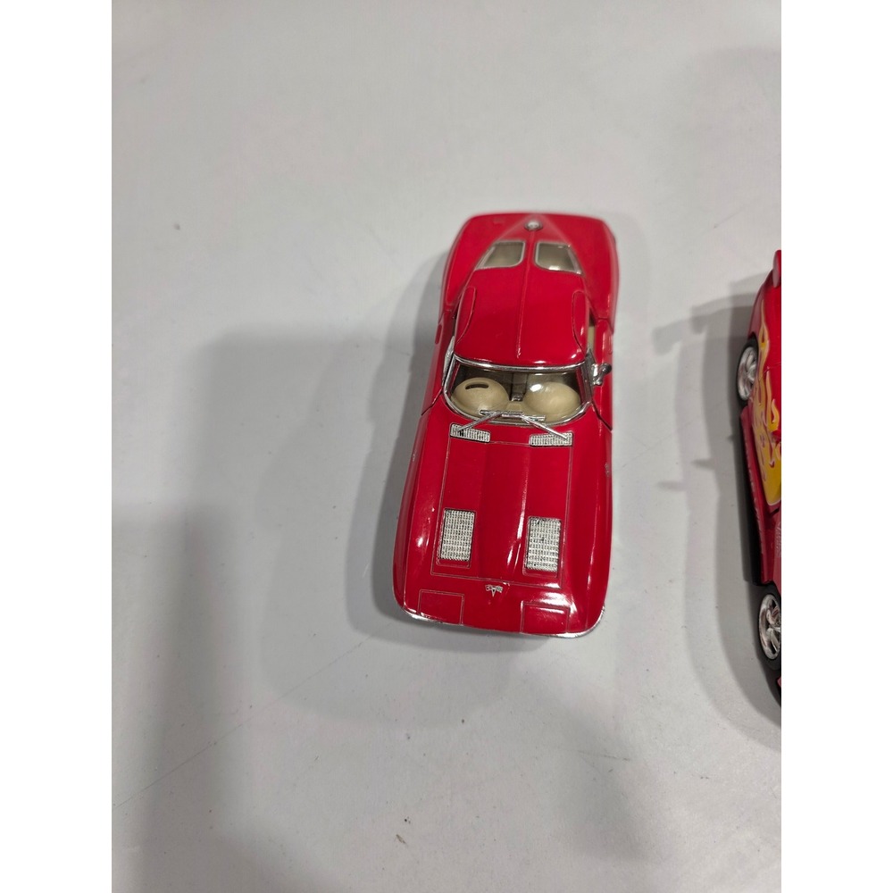 Set of 2 Kinsmart Red Diecast Toy Cars 1963 Corvette Stingray Dodge Viper 03, 5" - Picture 3 of 10